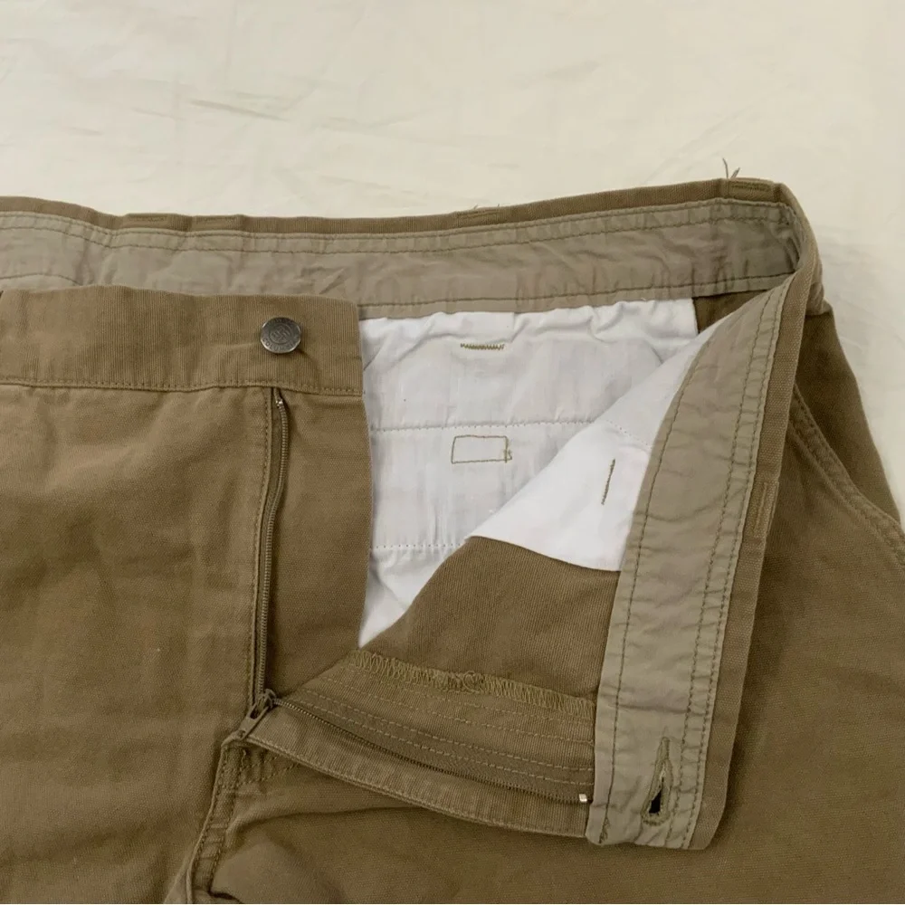 Columbia Flat Front 100% Cotton Shorts 38 Tan Hiking Fishing & other outdoor